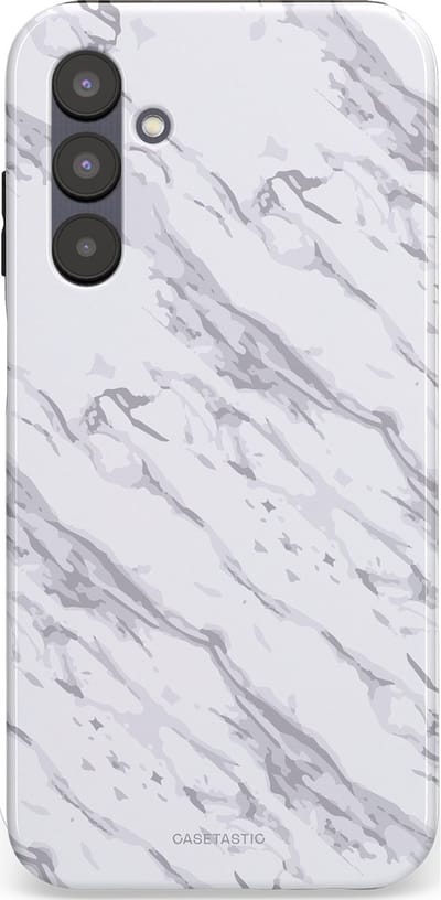 Casetastic hoesje geschikt voor Samsung Galaxy A25 - Dubbellaagse bescherming - Arctisch Marmer - Fashion Case - Wit Lichtgrijs