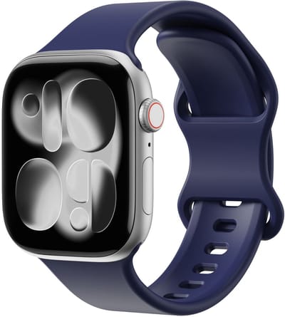 SBG Siliconen Bandje Geschikt voor Apple Watch 1/2/3/4/5/6/7/8/9/10/11/SE/Ultra - 49/46/45/44/42MM - Horlogebandje Midnight Blue