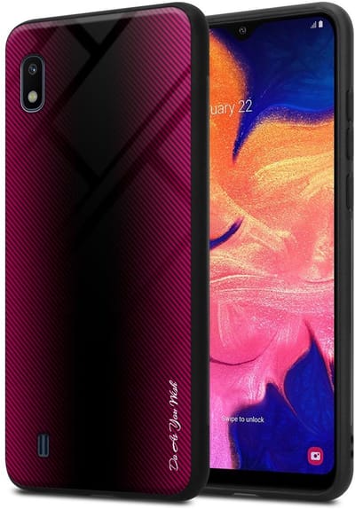 Cadorabo Hoesje geschikt voor Samsung Galaxy A10 / M10 in PAARS ROZE - Beschermhoes gemaakt van TPU silicone Case Cover en achterkant van gehard glas