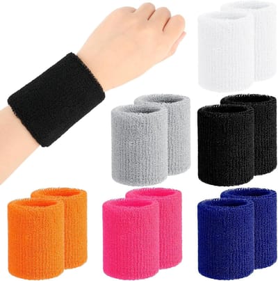 Set van 12 Zachte en Elastische Zweetbanden voor Sport en Fitness - 8 cm, Multi-Kleurige Polsbanden voor Actieve Levensstijl