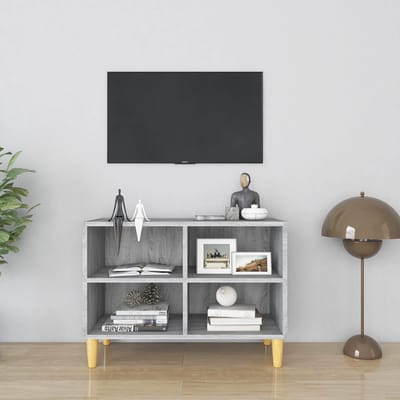 vidaXL - Tv-meubel - met - houten - poten - 69,5x30x50 - cm - grijs - sonoma - eiken