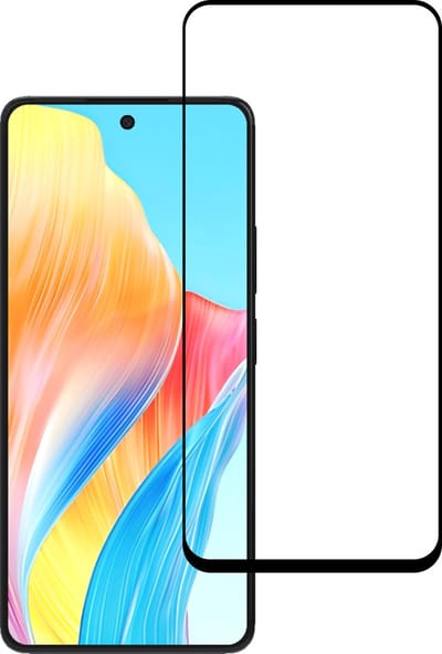 Smartphonica Screenprotector Geschikt voor Oppo A58 - Full Cover Tempered Glass - Gehard glas Geschikt voor Oppo A58 geschikt voor Oppo A58