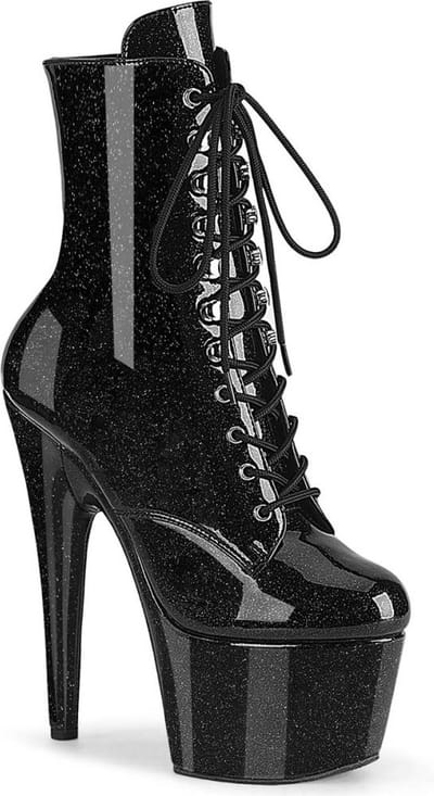 Pleaser - ADORE-1020GP Plateau Laarzen, Paaldans schoenen - US 5 - 35 Shoes - Zwart