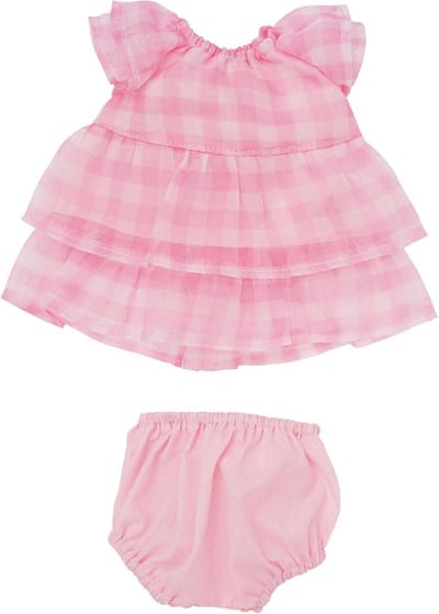 Roze Jurk met Bloomers voor 38 cm Babypop - Speelgoed Kleding Set