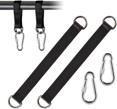 Hangmatbevestiging met 2 zware karabijnhaken en D-ringen voor optimale schommelbeveiliging