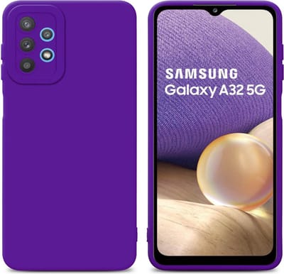 Cadorabo Hoesje geschikt voor Samsung Galaxy A32 5G in FLUID DONKER PAARS - Beschermhoes gemaakt van flexibel TPU silicone Cover Fluid Case
