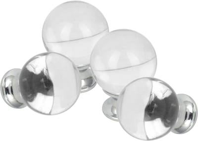 DOMINO CRYSTAL-D30 M6 - Luxe Glazen Meubelknoppen 30mm Wit - Elegante Kastknoppen voor Lades en Kasten - 4 Stuks