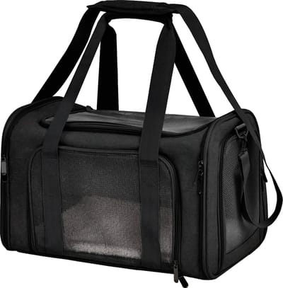 Somstyle Luxe Reistas voor Kat of Hond - 50 x 34 x 34 cm - Max 11 Kg - Draagtas - Bench - Zwart