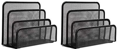 Folder Houder Voor Bureau - 2-Pack Brief Organiser Met 3 Verticale Compartimenten