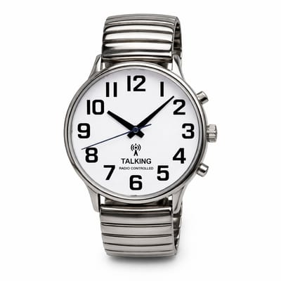 Nederlands sprekend horloge – Radio-gestuurd – rekband-heren