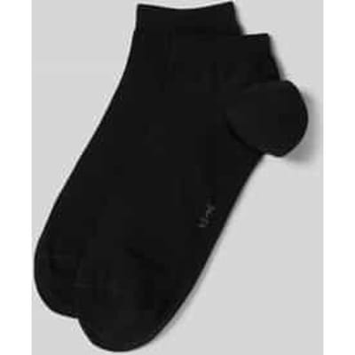 FALKE Happy 2-Pack kort eenkleurig katoen multipack sneakersokken enkelsokken heren zwart - maat 47-50