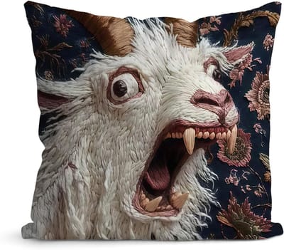 Grappige kussenhoezen met geit motief, decoratieve kussensloop voor woonkamer en slaapkamer, vierkant 45 x 45 cm, unieke humoristische decoratie