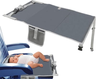 Vliegtuigbed Peuter - Vlucht Accessoire - Comfortabel Slapen - Verstelbare Voetsteun - 75 x 40 cm - Grijs