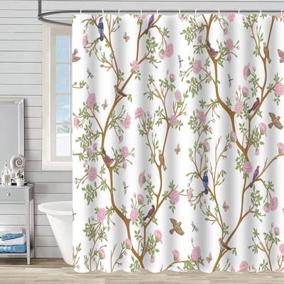 VHV - Douchegordijn - Douche gordijn - Douchegordijnen - Waterdicht douchegordijn - Wasbaar douchegordijn - Badkamergordijn - Douchegordijn badkamer - Voor badkamer douche bad - Voor thuis camper hotel - 180x180 cm - Stijl 21