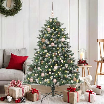 vidaXL - Kunstkerstboom - Groen - 150 - cm - PVC - en - Plastic - en - Staal