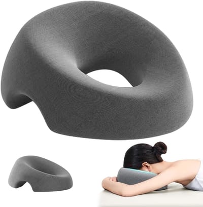 Verstelbaar Massage Hoofdkussen voor Gezicht en Nek, U-vormig Kussen voor Ontspanning, Perfect voor Spa en Thuisgebruik, Donkergrijs