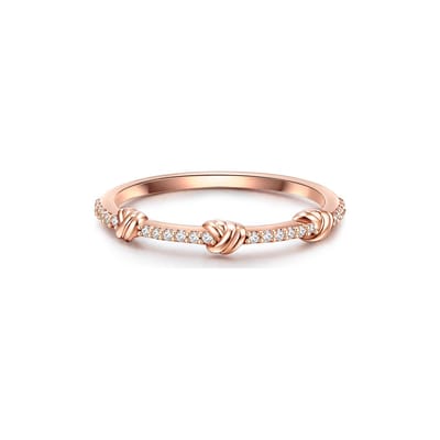 Gems München Dames Dames ring 925 sterling zilver Zirkonia 54 Roségoud 32019740