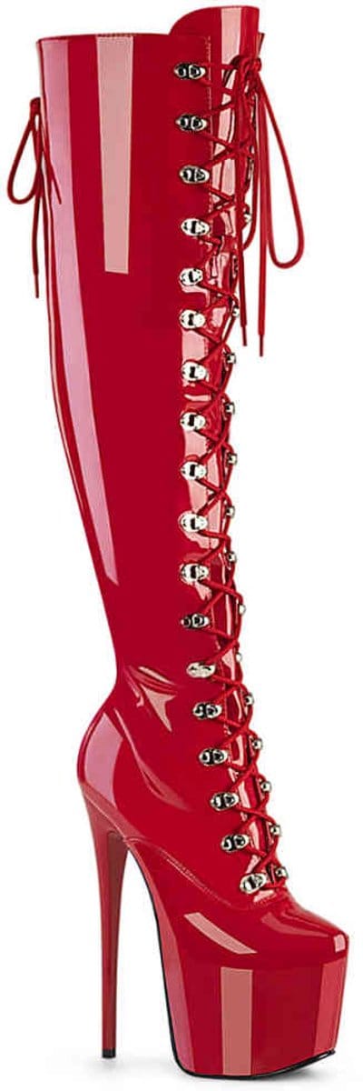 Pleaser - JUBILANT-3012 Plateau overknee Laarzen - US 7 - 37 Shoes - Rood