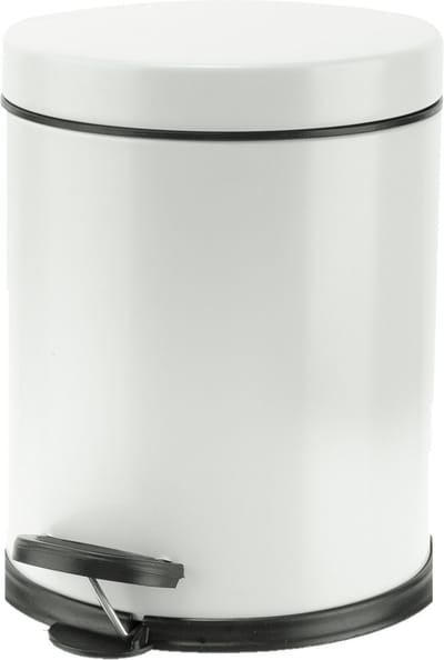 Cosy & Trendy Pedaalemmer - wit - 5 liter - 24 cm - RVS - Vuilnisbak