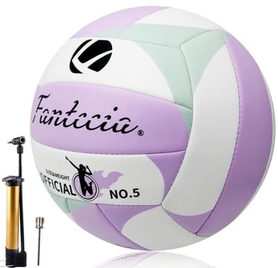Dailygoods- Volleybal maat 5 - Zacht Leer - Beachvolleybal - Voor Binnen/Buiten - Spel - Volleycadeau voor Jongeren/Volwassenen