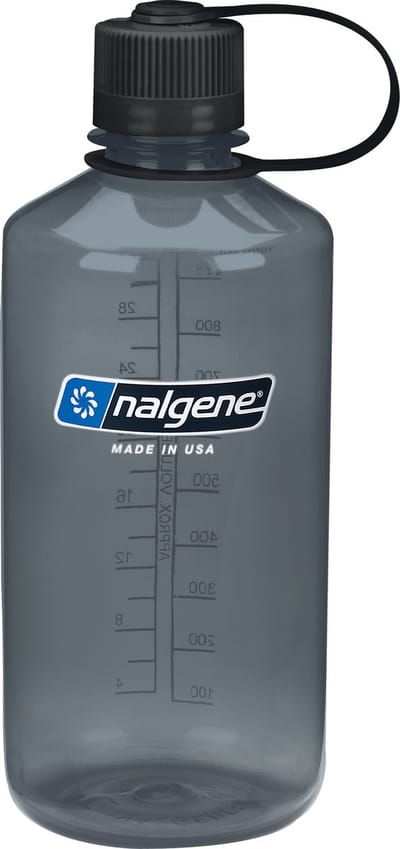 Nalgene - Narrow Mouth Bottle - drinkfles - waterfles - lekvrij - 1000ml - BPA free - SUSTAIN - Gray