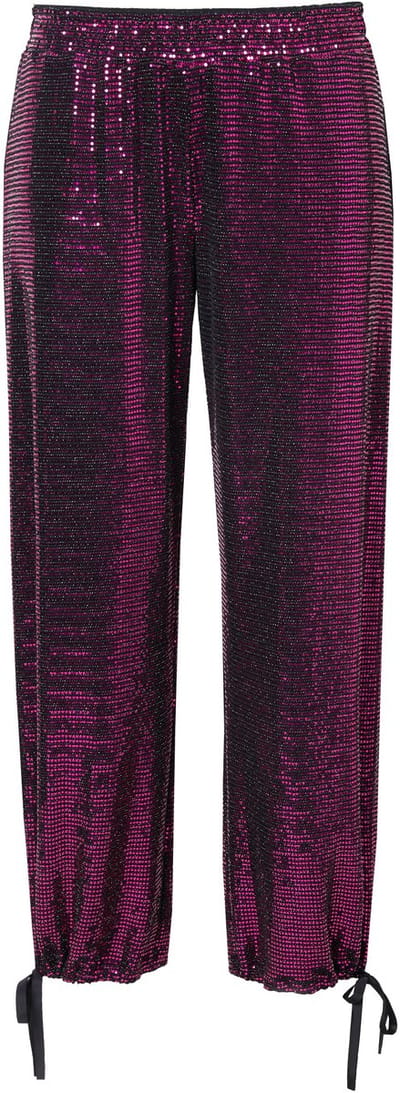 Angel of Style - Dames - Broek rechte pijpen paillettenlook - Fuchsiaroze - Maat 46