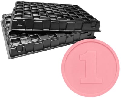 CombiCraft reliëfmunt 1 met 2 telbakken in baby roze - 1000 munten