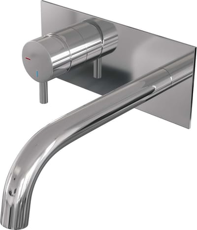 Brauer Chrome Edition inbouw wastafelmengkraan met gebogen uitloop en afdekplaat model B2 chroom