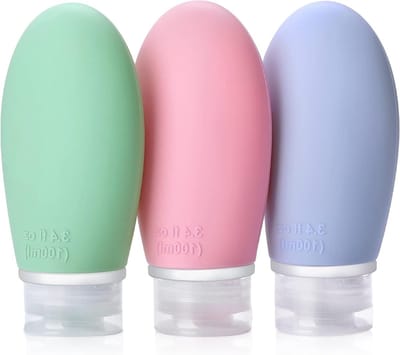 Reisflessen Set van 3 Stuks - 100ml Silicone Flessen voor Shampoo, Lotion en Toilettas - BPA Vrij en FDA Goedgekeurd