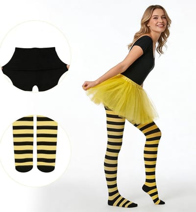Gestreepte Panty Kousen voor Vrouwen, Opaque Strumpfhosen voor Carnaval, Halloween en Themafeesten