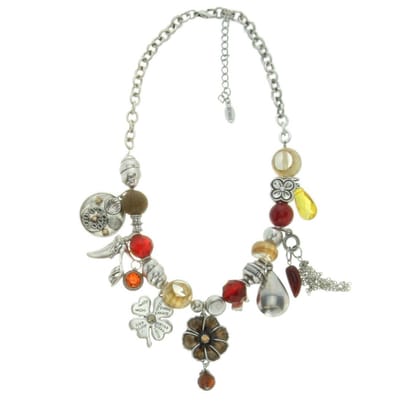 Behave - Korte ketting met bedels en kralen - 40 cm