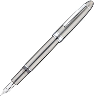 Dailygoods - Asvine J16 Solid Titanium Vulpen Medium Jowo Nib Zuiger Vulpen, Inkt Venster Ontwerp met Sleutel en Pen Doos