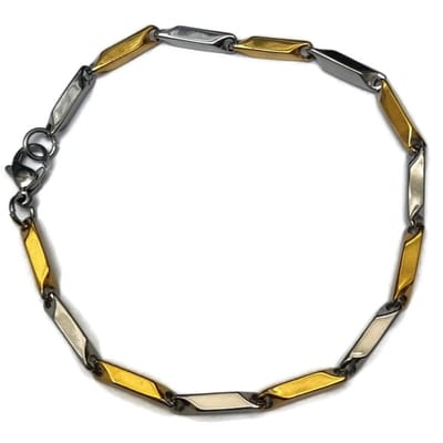 Aramat Jewels | Armbanden | Stalen Bamboo Schakel Armband | | | |3mm | Staal | Volwassenen | Verkleurd niet