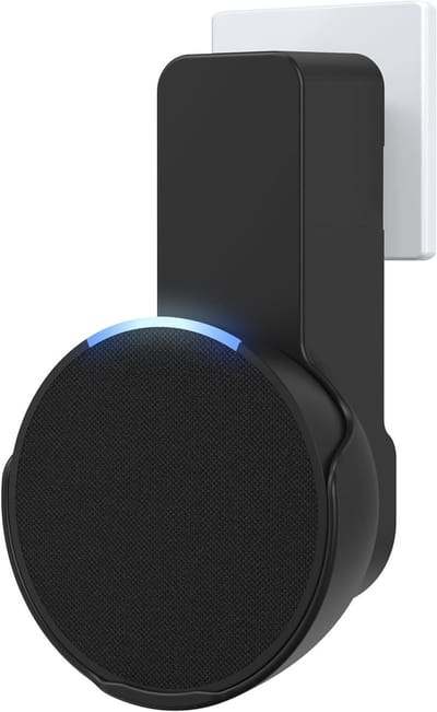 Ruimtebesparende Wandbeugel voor Kabelbeheer, Geen Boren Nodig, Geschikt voor Smart Speakers zoals Echo en Google Nest, Zwart