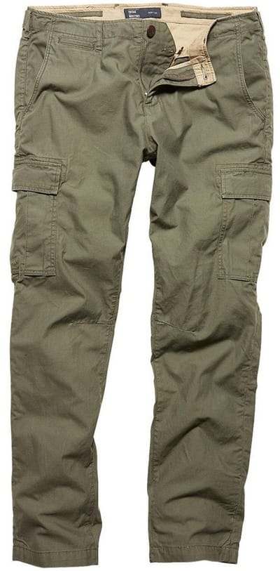 Vintage Industries Slimfit Cargo-broek Mallow Pants Olive