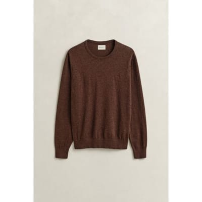 Gant Trui Slub Cotton Linen Crew Neck Hazelnut Melange / male
