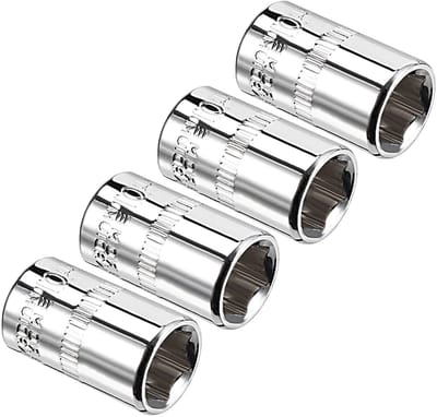 Dailygoods- Ondiepe Socket 4 Stuks - 6-Punts Dopsleutelset - 1/4 Inch x 10 mm - Chroom-Vanadium Staal - Corrosiebestendig - Slijtvast Ontwerp - Dopsleutel