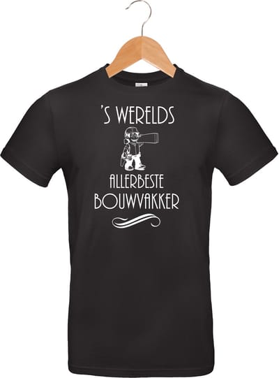 Mijncadeautje T-shirt - 's Werelds beste Bouwvakker - unisex Zwart (maat M)