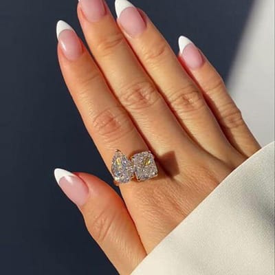Geometrische Vierkante Diamant Openingsring voor Dames Niche Design Lichte Luxe Super Flitsende Wijsvingerring Adjustable opening brown