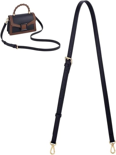 Lederen crossbody-riem verstelbaar, vervangende handvat riem, lange portemonnee, gouden gespen, gehaakte tassen