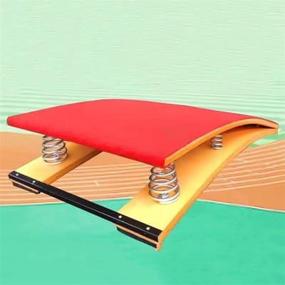 Kindergymnastiek springplank, hardhouten gymnastiek springplank met 4 veren, met stalen veren en springmat, sportclub/vechtsport springplank
