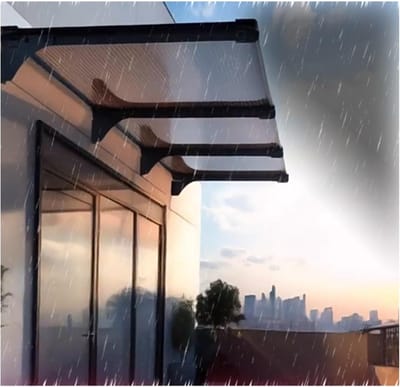 Deurluifel Veranda Patio - Regenbescherming Buiten - Bescherming Tegen Weer - Dubbellaags Polycarbonaat - 119x109 cm - Helder Paneel