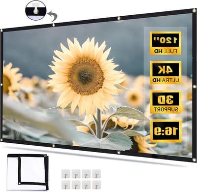 Projectiescherm - Beamerdoek Outdoor Cinema - Thuisbioscoop Creëren - Dubbelzijdig Anti-Rimpel - 120 Inch - Wit