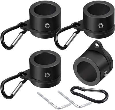 Dailygoods- Vlaggenmastringen 360° draaibaar - 4-delige set - Aluminiumlegering - Antiverstrengeling - Geschikt voor alle weersomstandigheden - Eenvoudig te installeren met karabijnhaak - Vlaggenringen