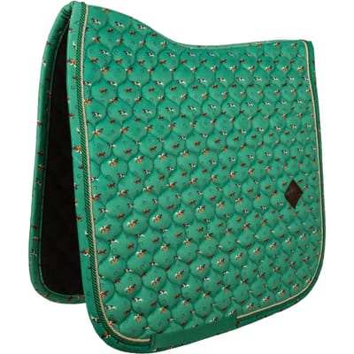 Kentucky Horsewear - Zadeldoek velvet horse printing groen jumping