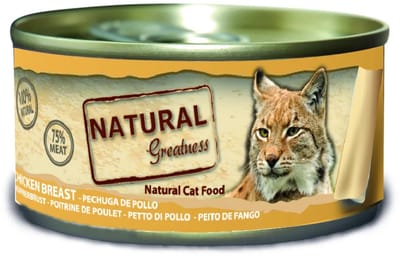 Kattenvoer Natural Greatness - Kip Hypoallergeen - 70 gram Natvoer met Extra Hydratatie