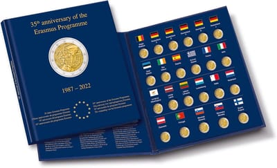 Erasmus album voor 2 euromunten 2022-23 met vakken