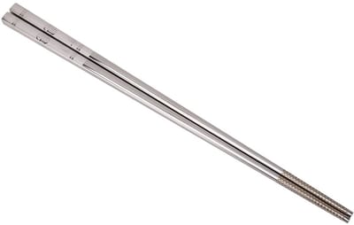 Dailygoods- Eetstokjes Roestvrij Staal - Herbruikbaar - Antislip - Vaatwasmachinebestendig - Chinees/Japanse Keuken - Exquise Patroon - Bestek
