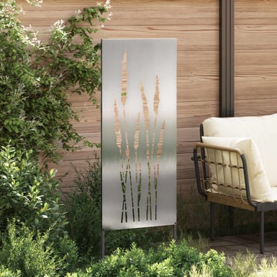 vidaXL - Tuin - Privacy - Scherm - Bloemen - Zilver - 50 - x - 140 - cm - Roestvrij - staal