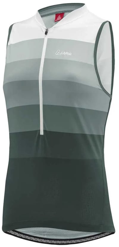 Loeffler Half Zip Rainbow Mouwloos Fietstrui Groen 42 Vrouw